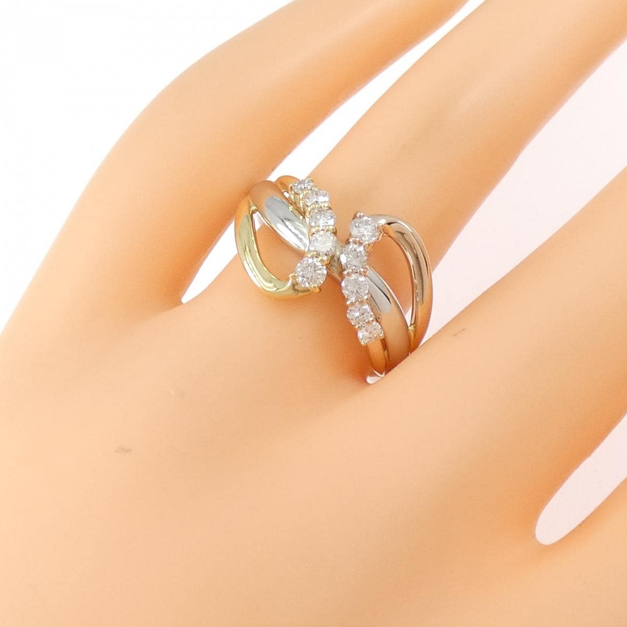PT900/K18/K18PG ダイヤモンド リング 0.50CT
