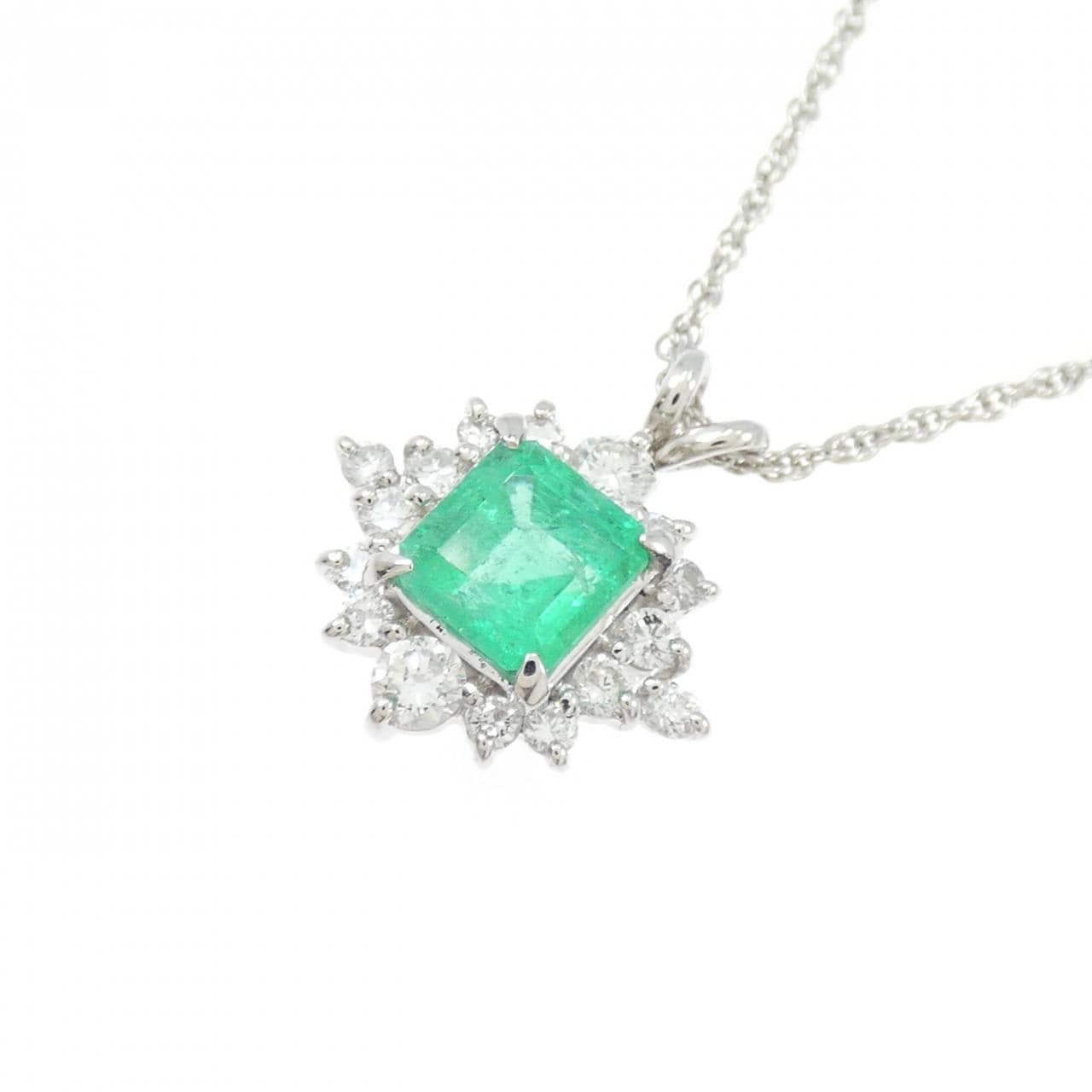 PT900/PT850 エメラルド ネックレス 0.86CT