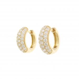 K18YG パヴェ ダイヤモンド ピアス 0.86CT