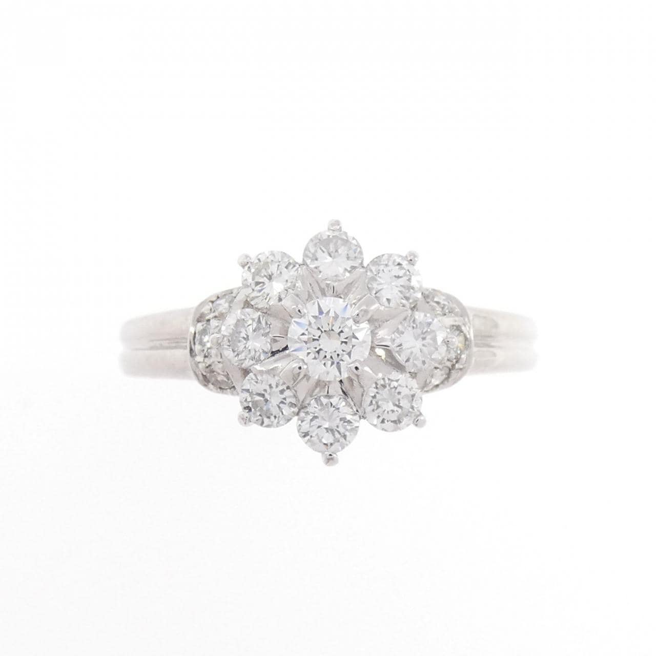 PT900 フラワー ダイヤモンド リング 0.14CT
