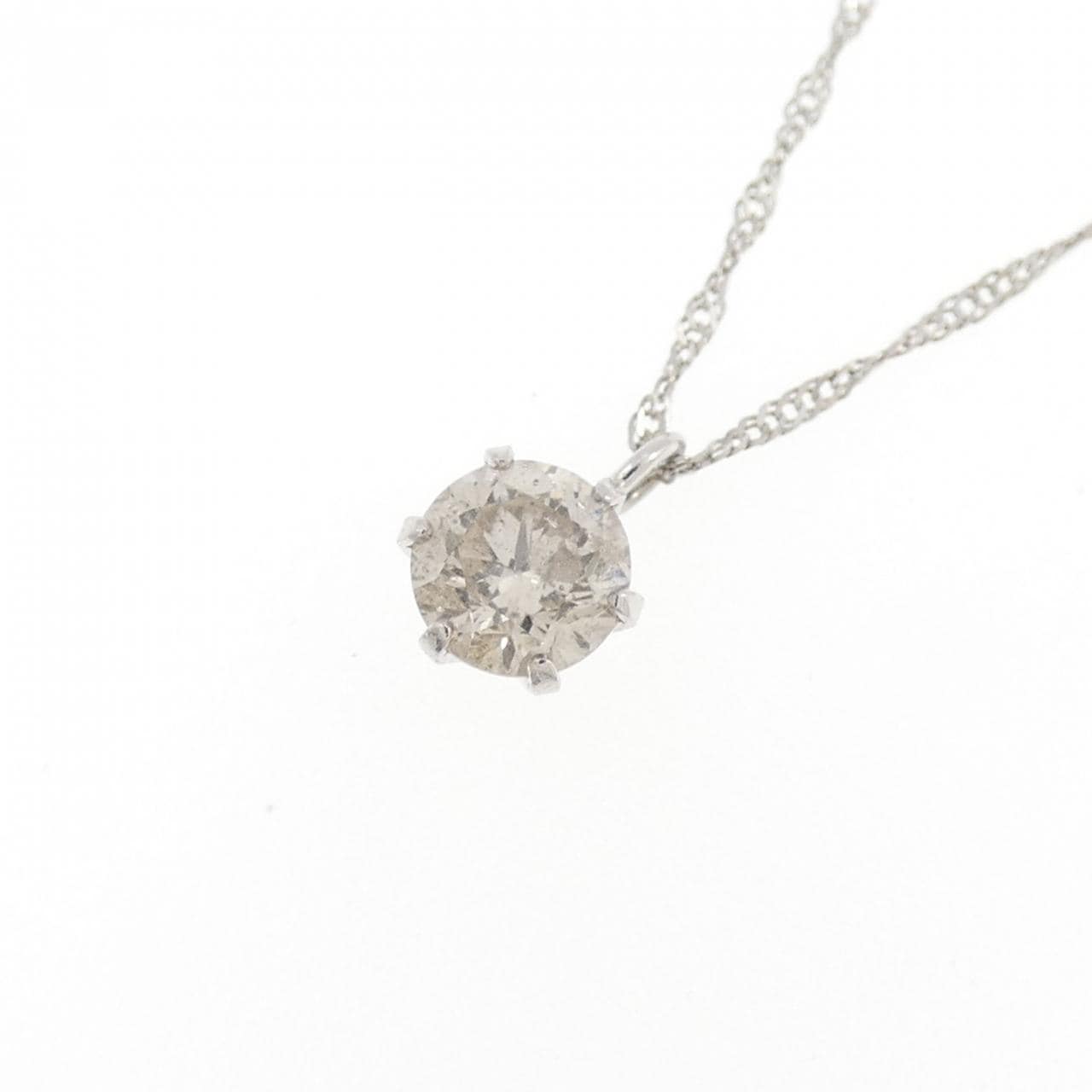PT900/PT850 ソリティア ダイヤモンド ネックレス 0.40CT