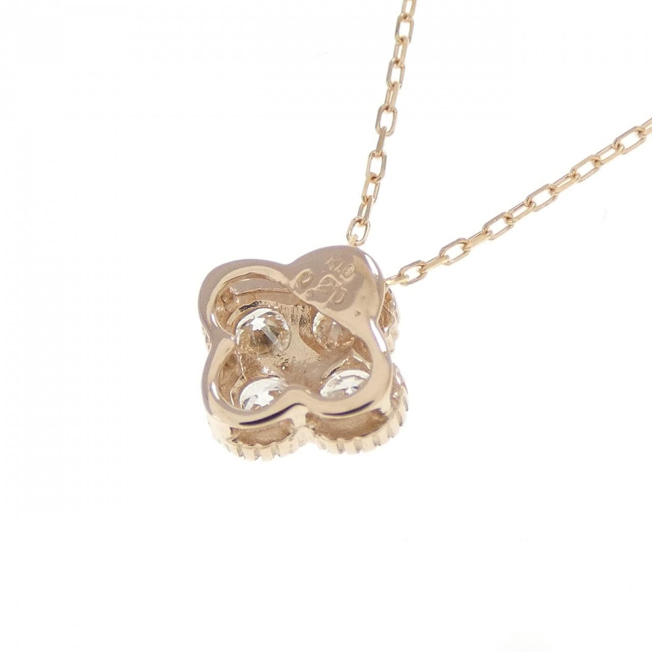 K18PG フラワー ダイヤモンド ネックレス 0.20CT