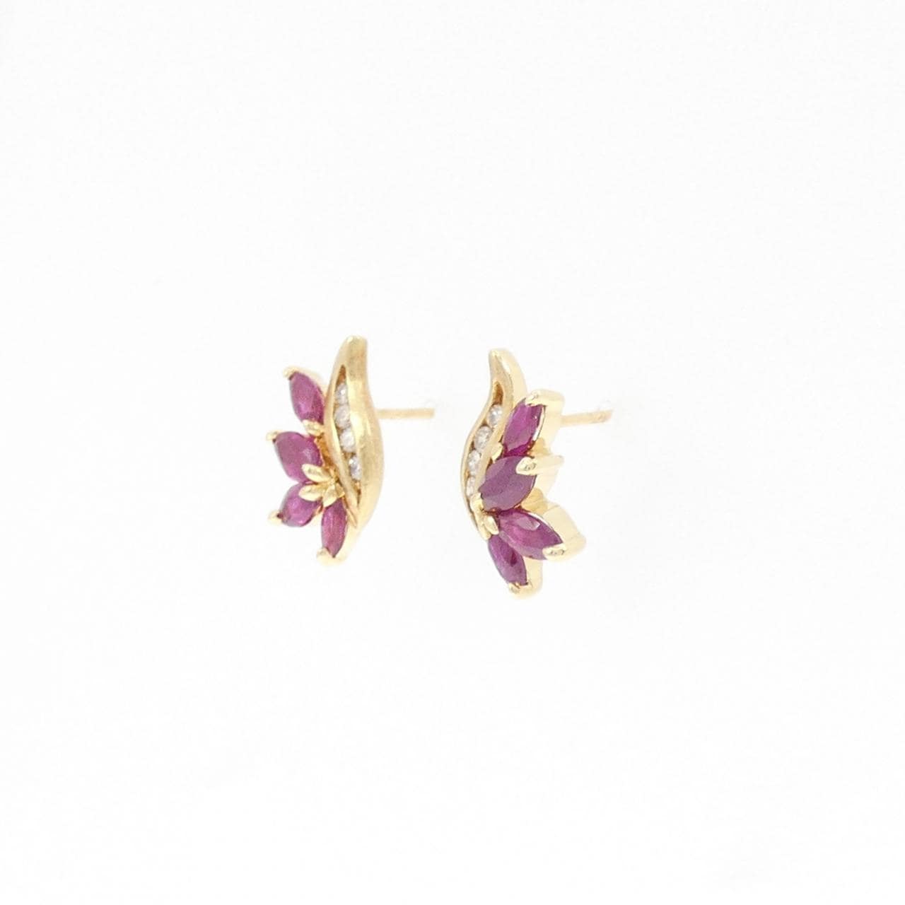 K18YG ルビー ピアス 0.90CT
