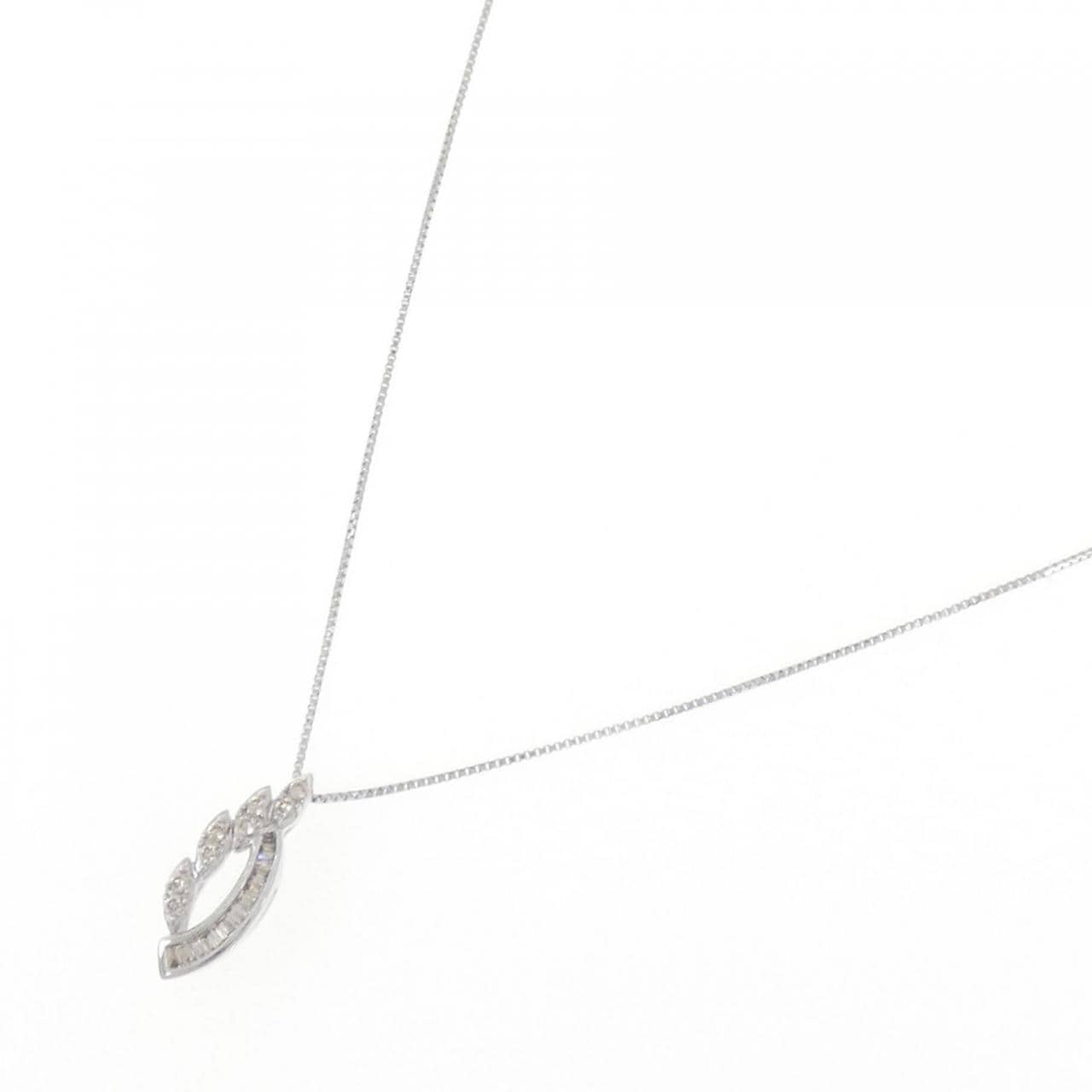 K18WG ダイヤモンド ネックレス 0.13CT