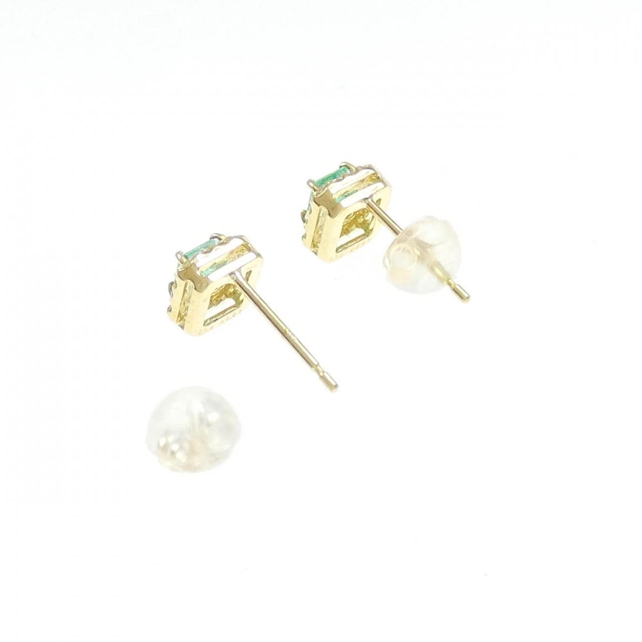 [新品] K18YG 祖母绿耳环 0.38CT