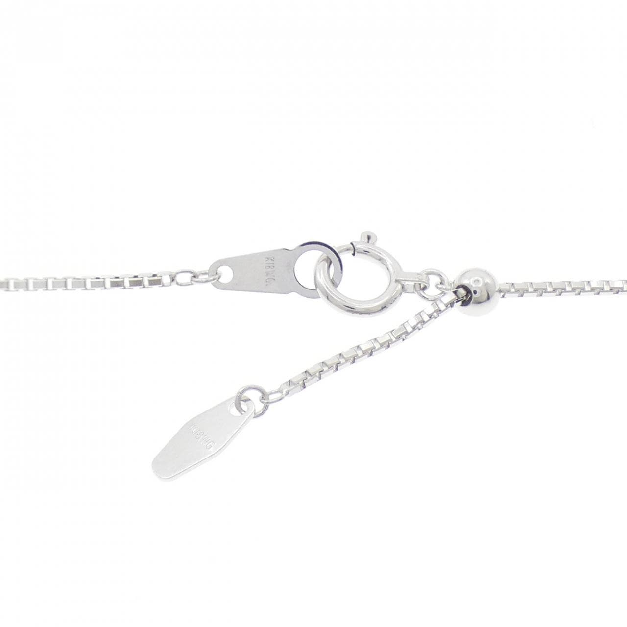 K18WG イニシャルM　ダイヤモンド ネックレス 0.43CT