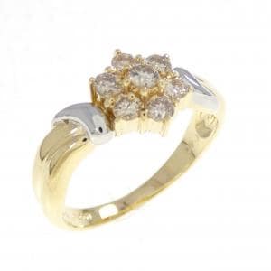 K18YG/PT900 ダイヤモンド リング 0.40CT