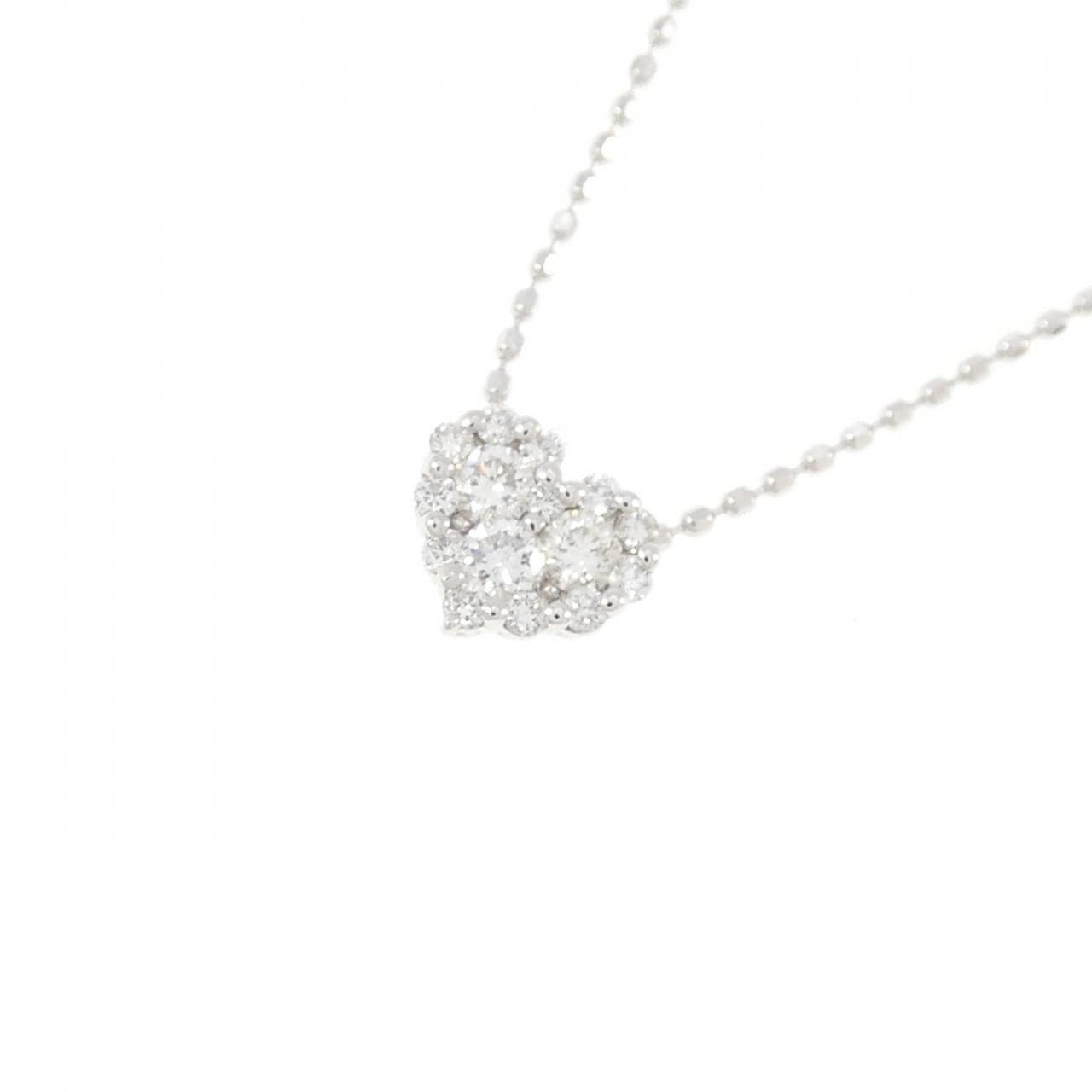 K18WG ハート ダイヤモンド ネックレス 0.20CT