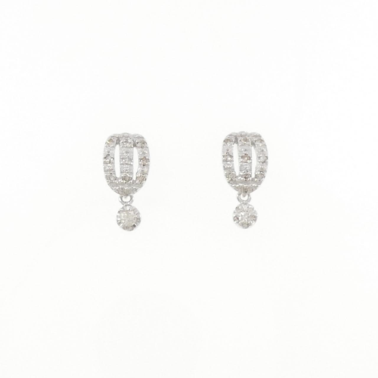 K14WG ダイヤモンド ピアス 0.18CT