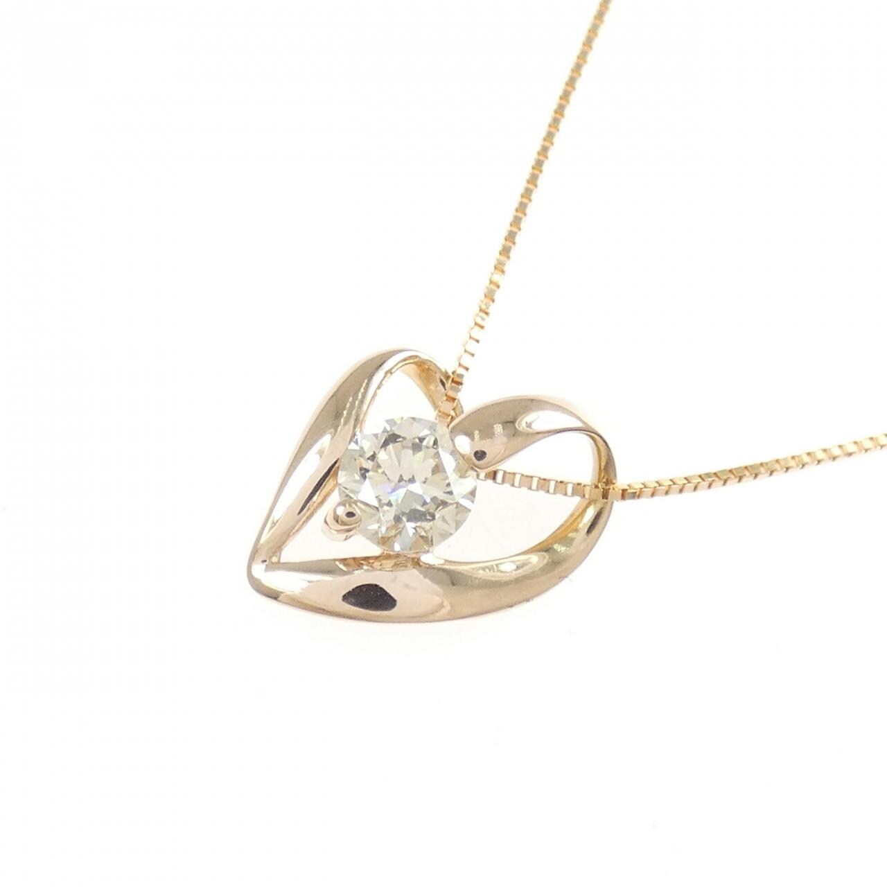 K18PG ハート ダイヤモンド ネックレス 0.30CT