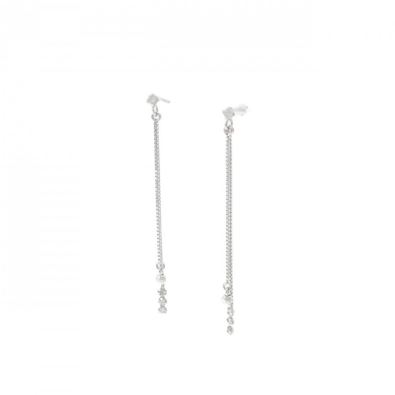 K14WG ダイヤモンド ピアス