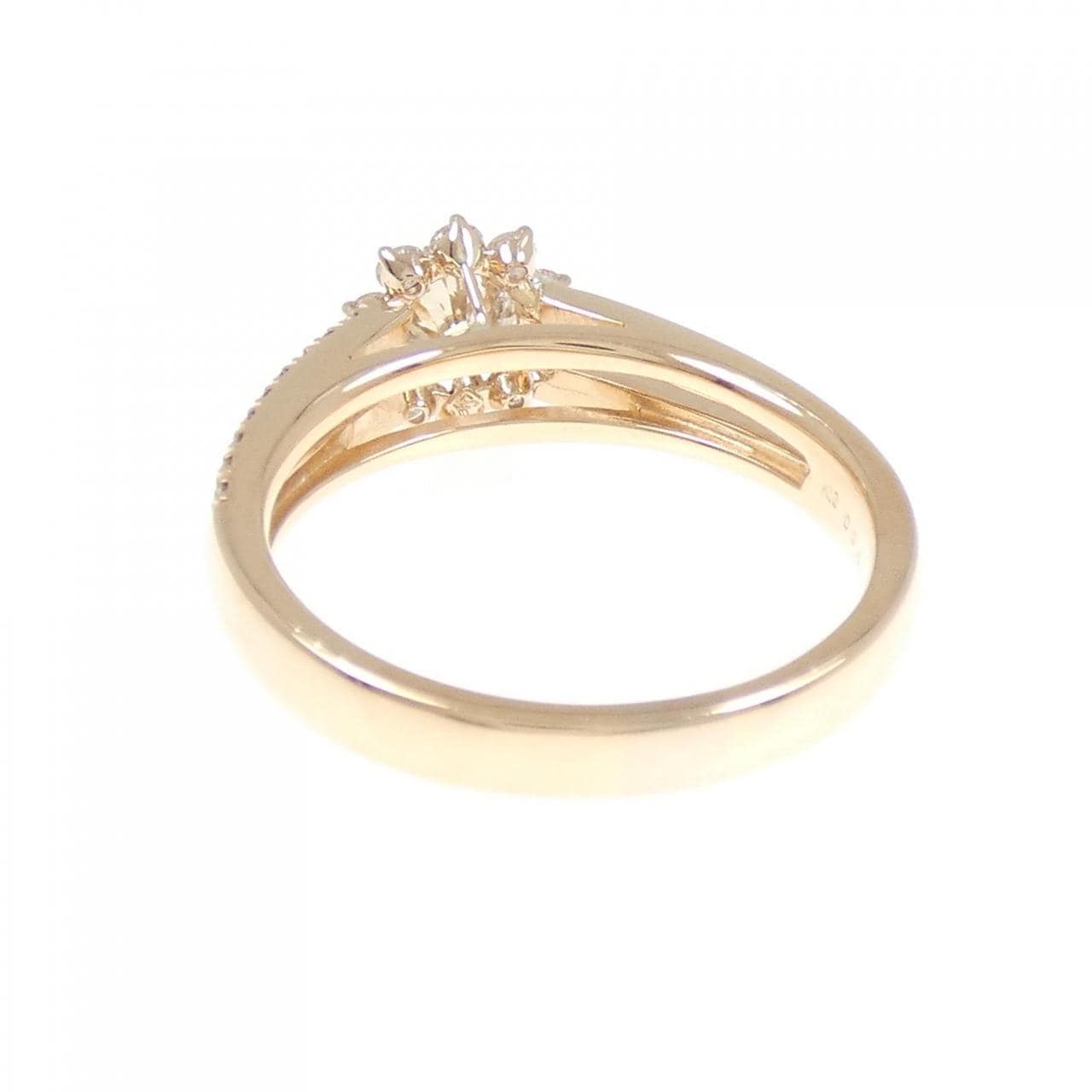 K18PG フラワー ダイヤモンド リング 0.60CT