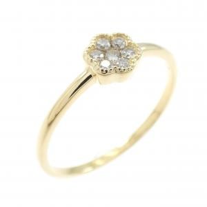 K18YG フラワー ダイヤモンド リング 0.10CT