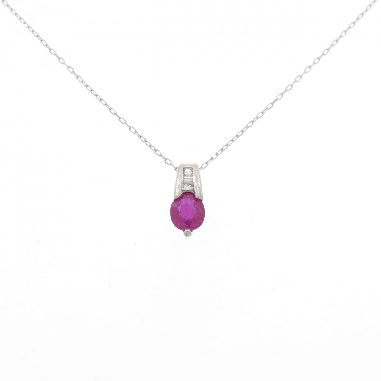 PT900/PT850 ルビー ネックレス 1.28CT
