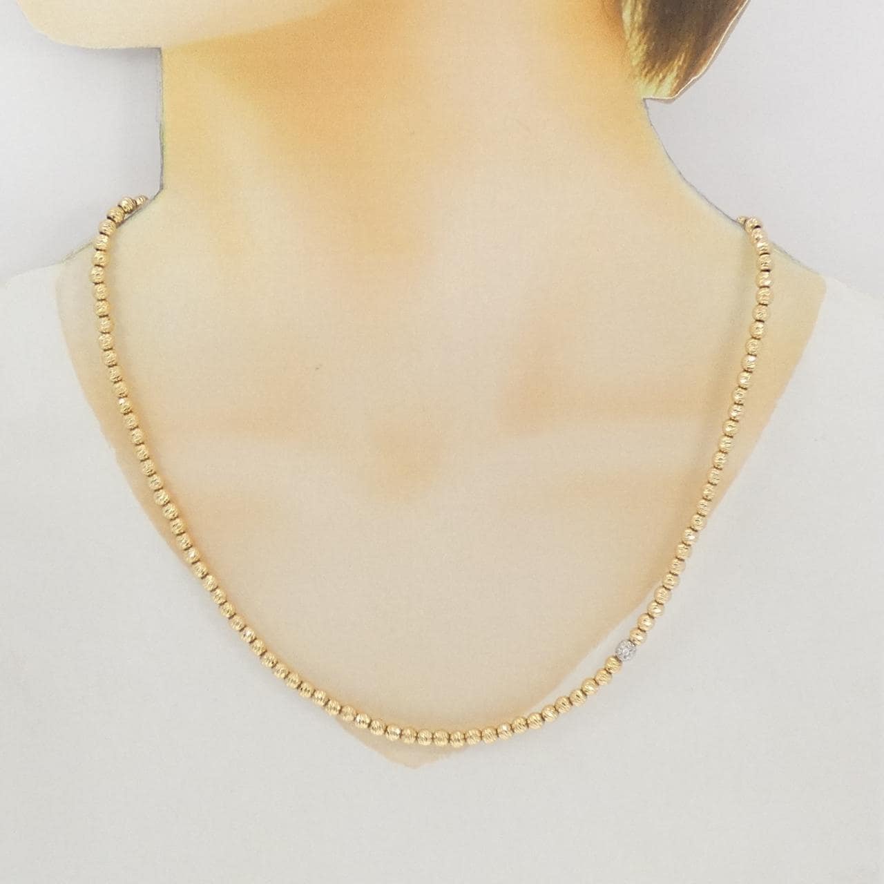 SJX金色亮片項鍊 0.04CT