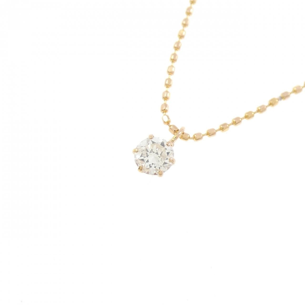 K18PG ソリティア ダイヤモンド ネックレス 0.10CT