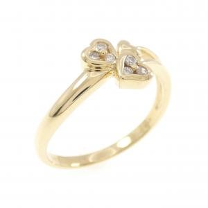 K18YG ハート ダイヤモンド リング 0.09CT