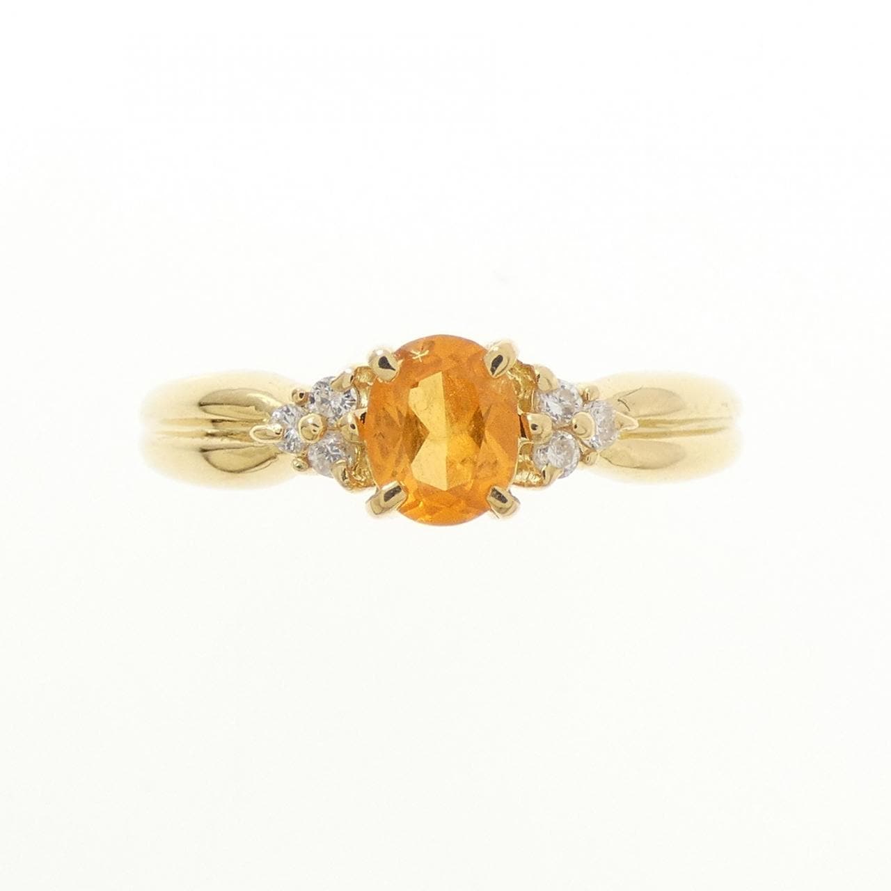 K18YG シトリン リング 0.39CT