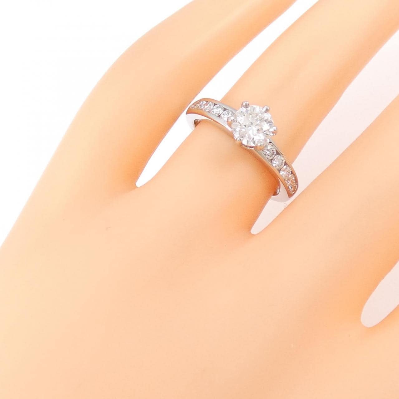 TIFFANY Solitaire Channel Setting Ring 0.72CT