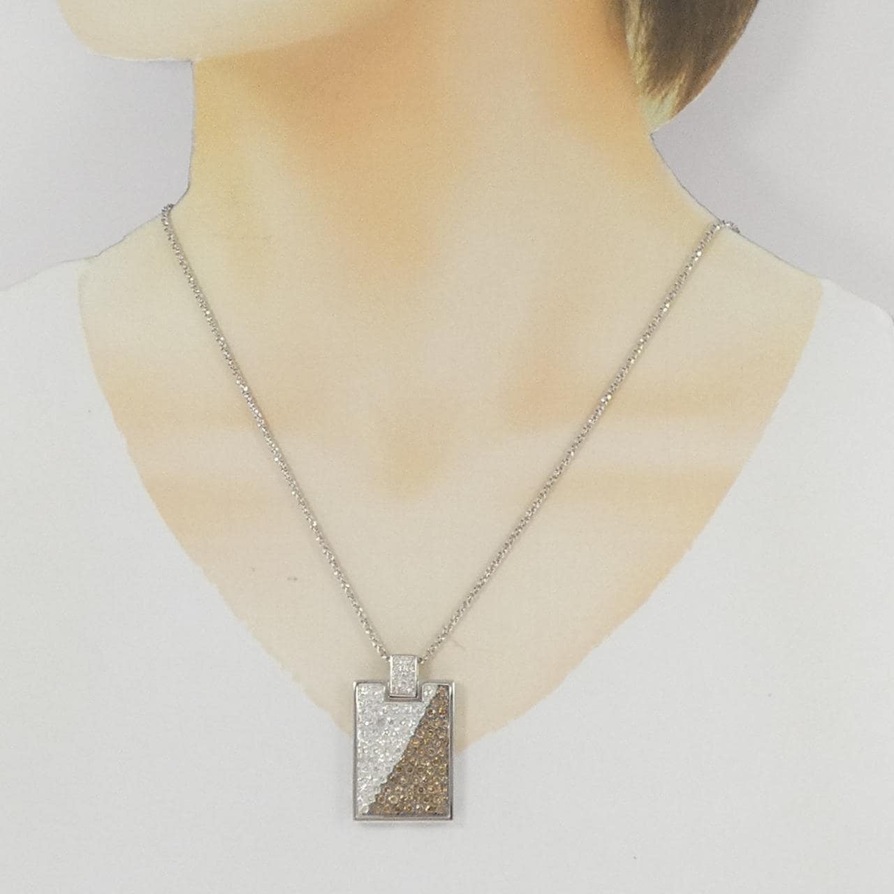 K18WG/K18BG ダイヤモンド ネックレス 3.25CT