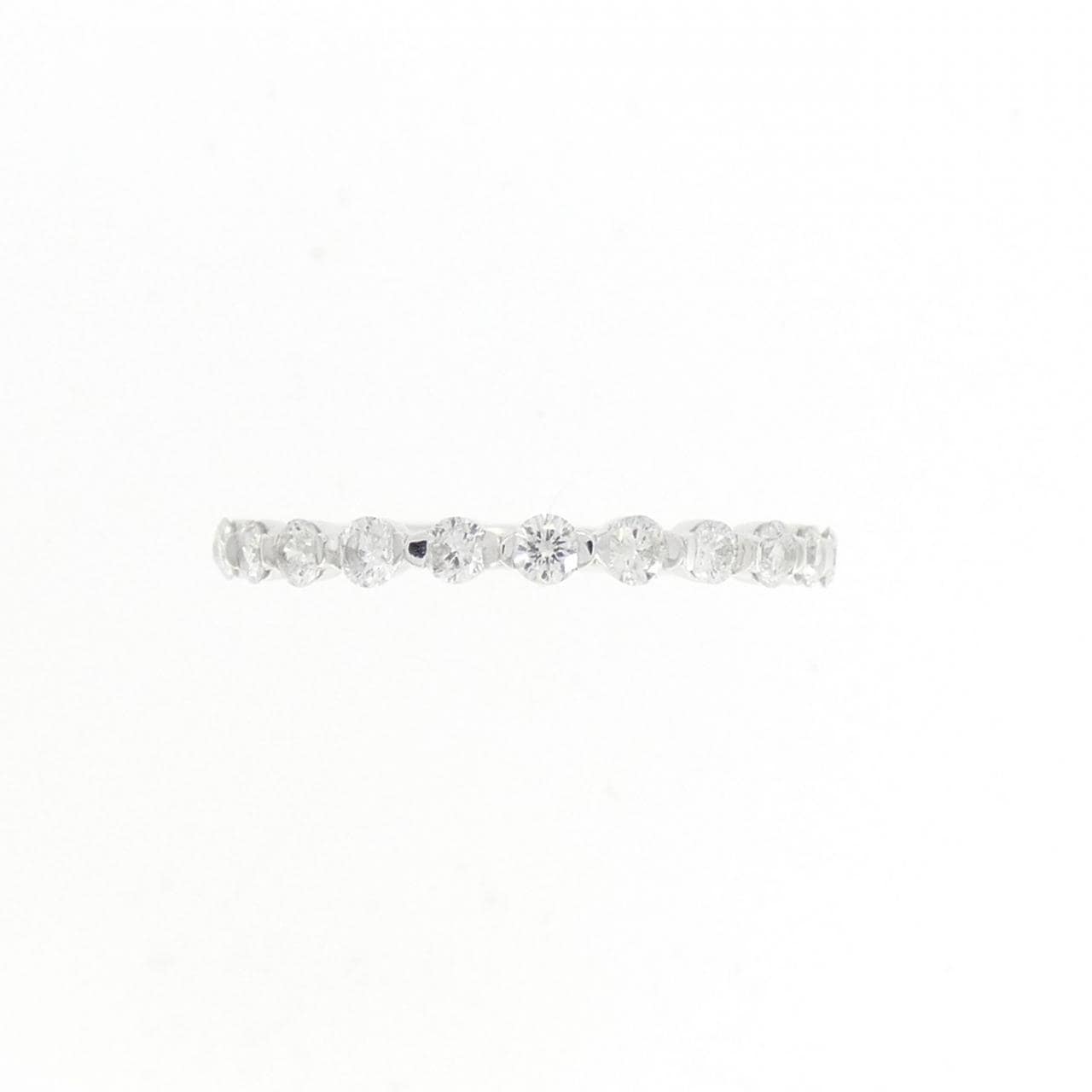 K18WG ハーフエタニティ ダイヤモンド リング 0.33CT