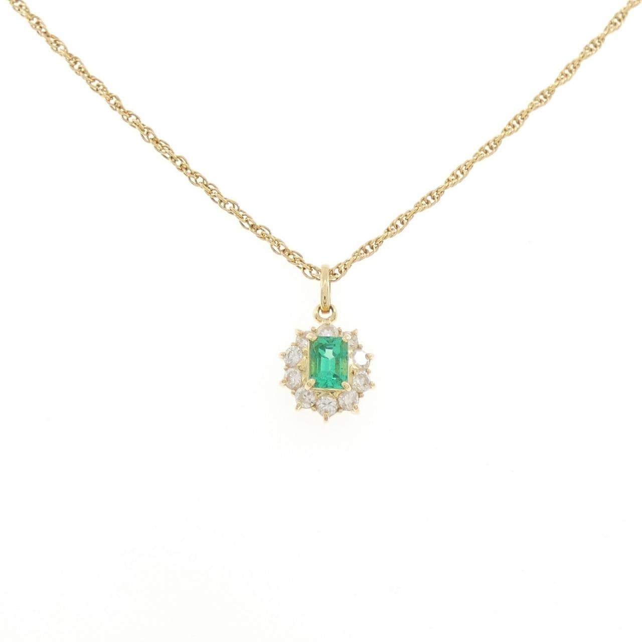 K18YG エメラルド ネックレス 0.43CT