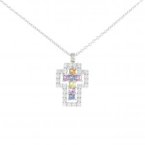 PONTE VECCHIO Cross Sapphire Necklace 0.70CT