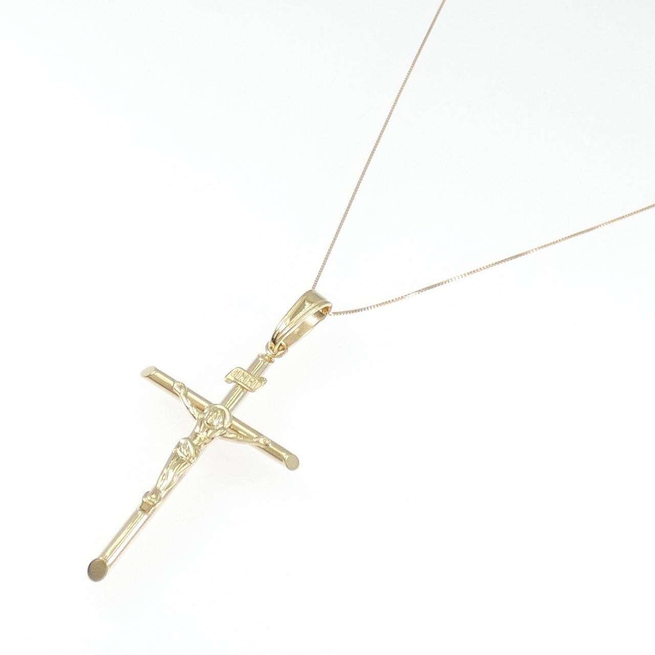 K18YG cross necklace
