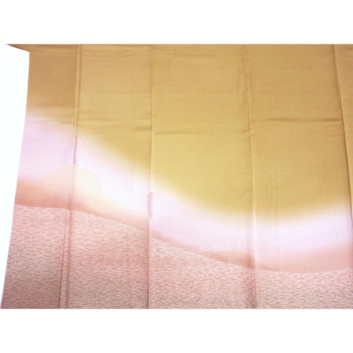 訪問着　縫取ボカシ染　五本骨扇