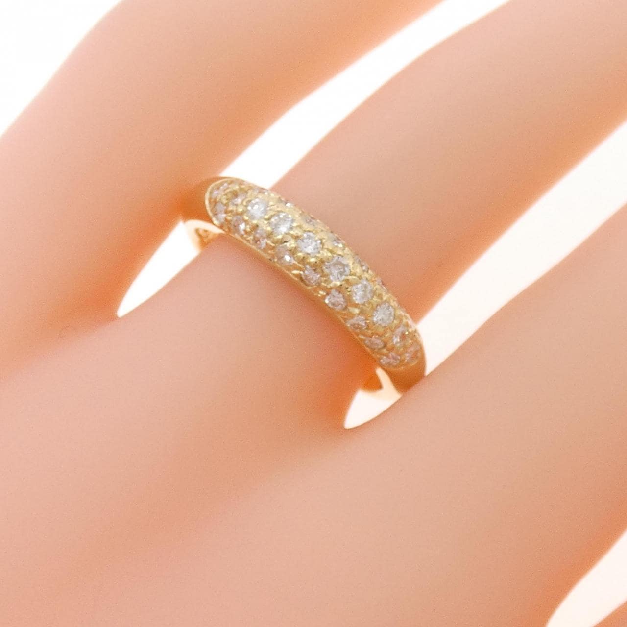 K18YG パヴェ ダイヤモンド リング 0.45CT