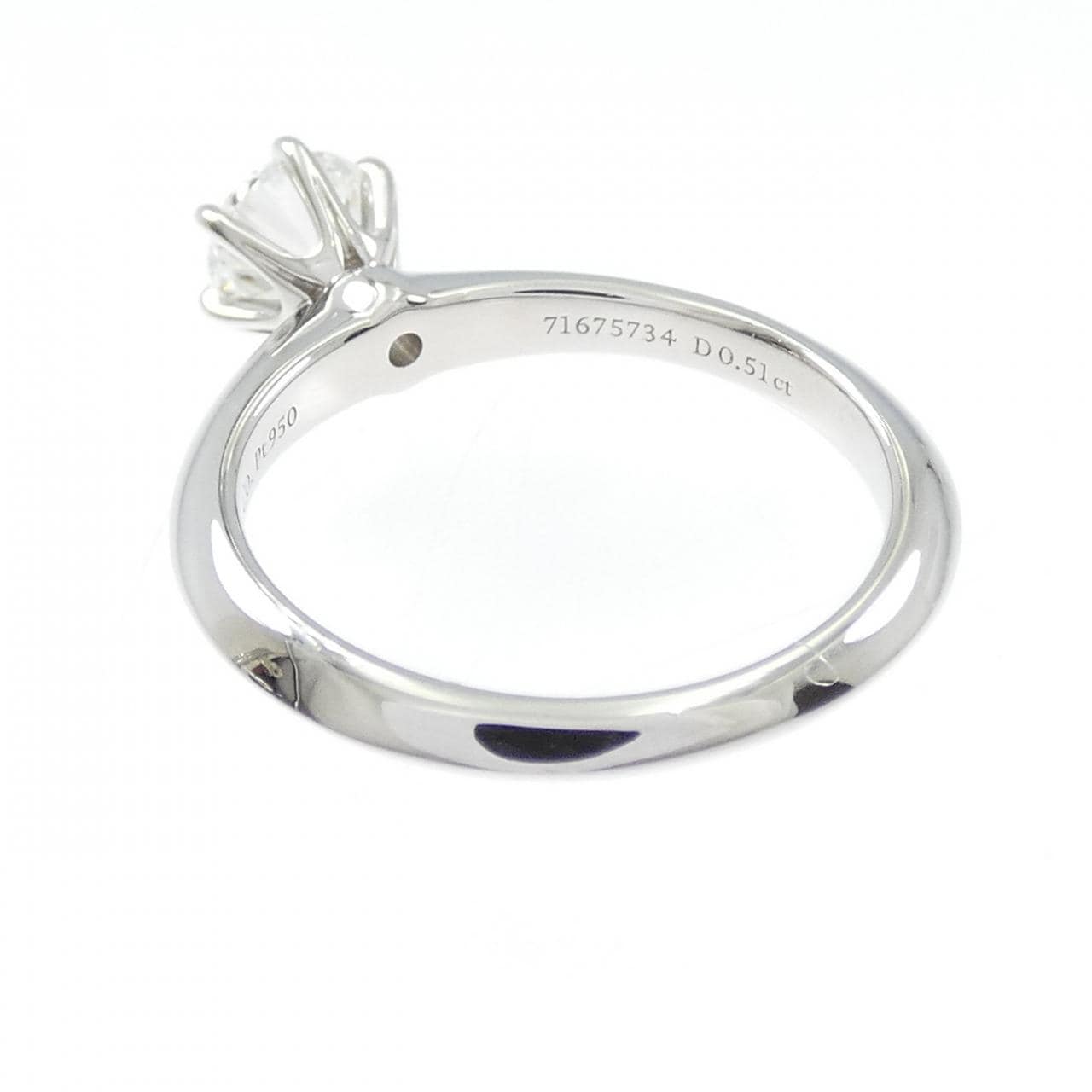 ティファニー クラシックソリティア リング 0.51CT H VS1 3EXT