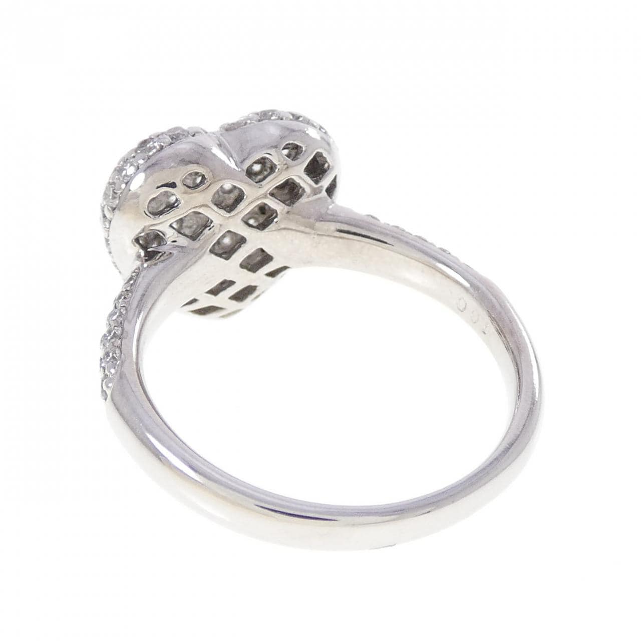 K18WG ハート パヴェ ダイヤモンド リング 1.00CT