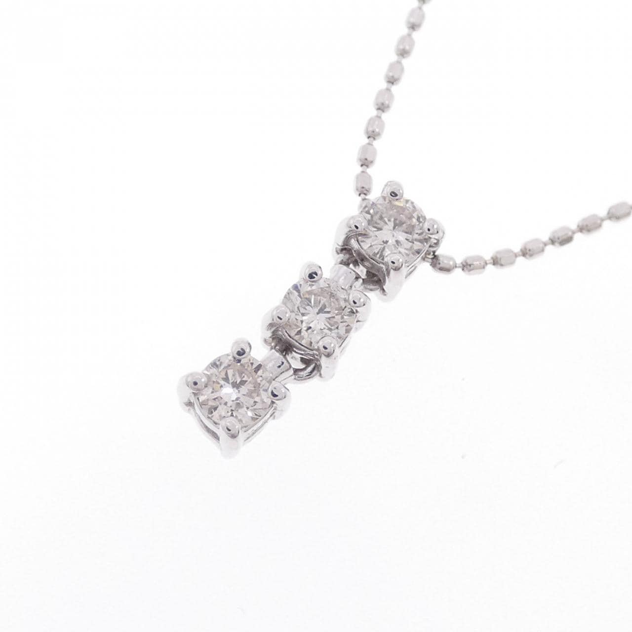 K18WG 三石鑽石項鍊 0.25CT