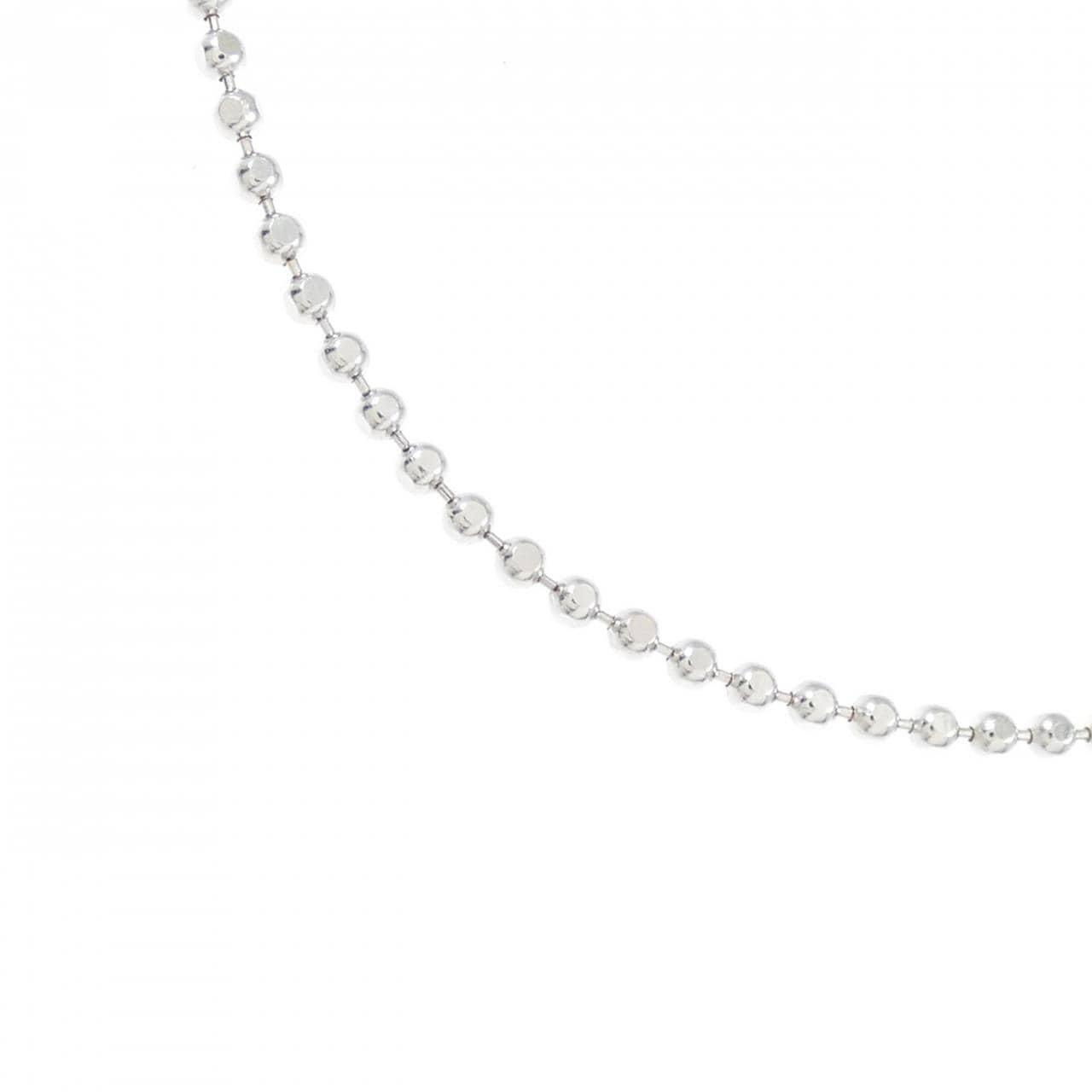 K18WG ボール チェーンネックレス