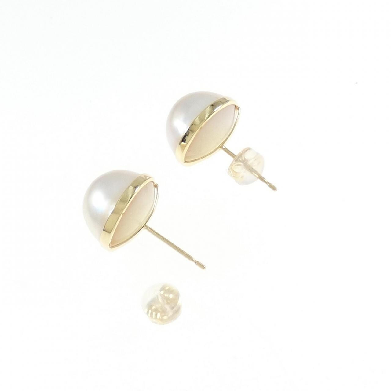 K18YG Mabe pearl earrings
