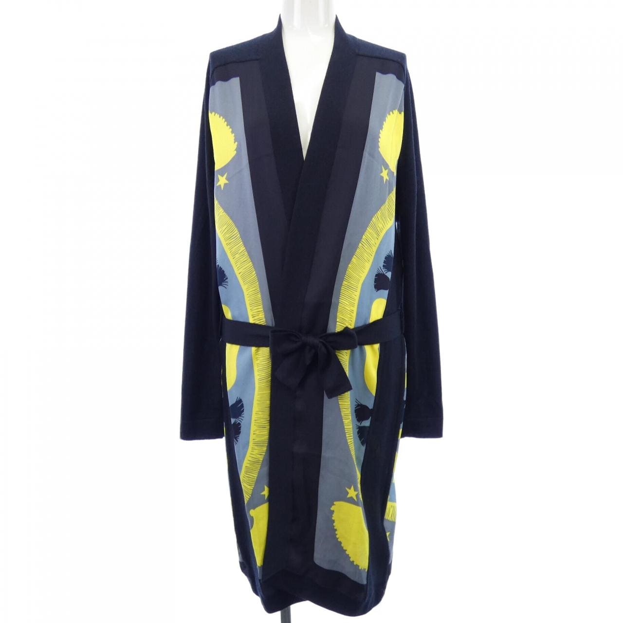 エルメス HERMES POSTE ET CAVALERIE *16-7755 ツイルレーヌ ロングカーディガン