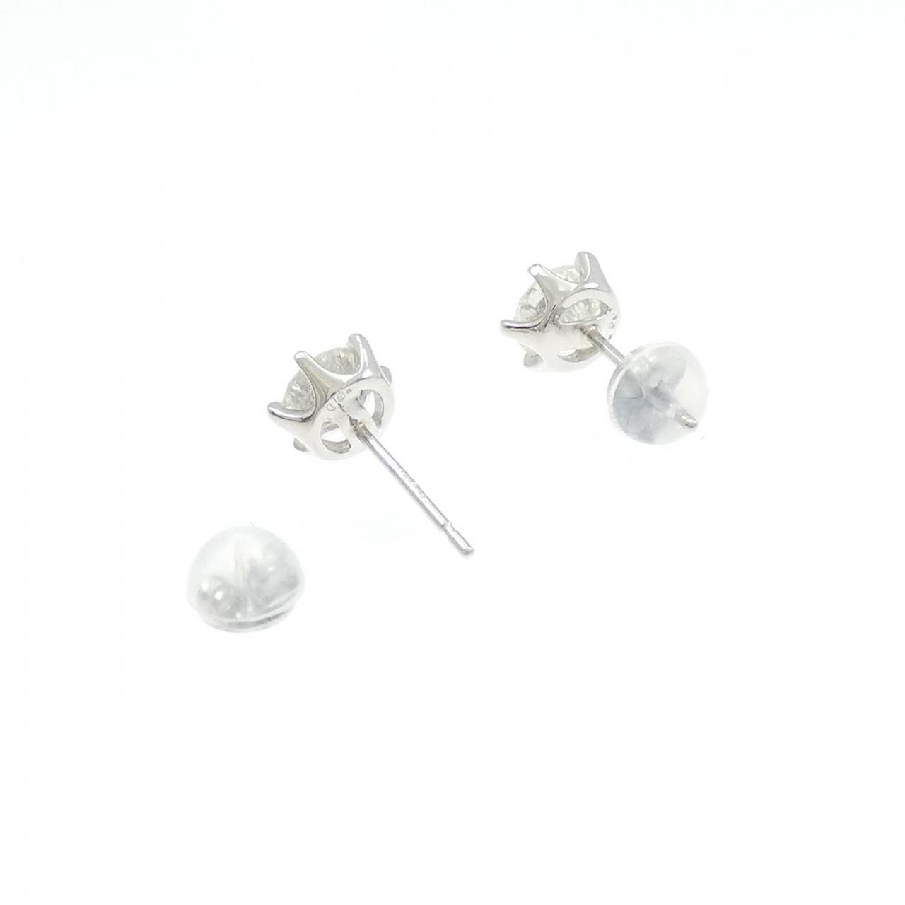 PT900 ソリティア ダイヤモンド ピアス 1.00CT