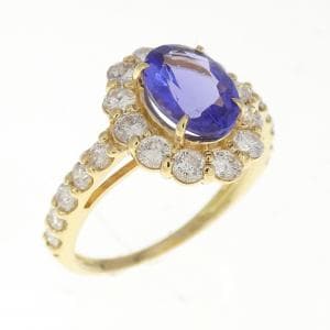K18YG タンザナイト リング 1.20CT