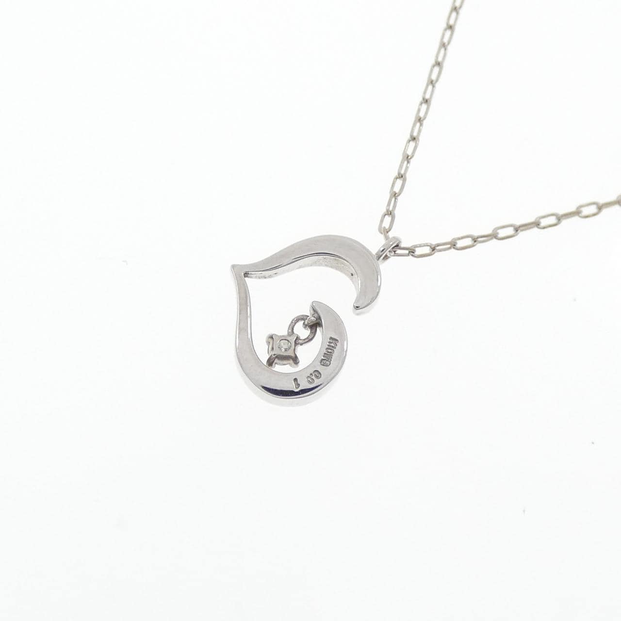 K10WG ハート ダイヤモンド ネックレス 0.01CT