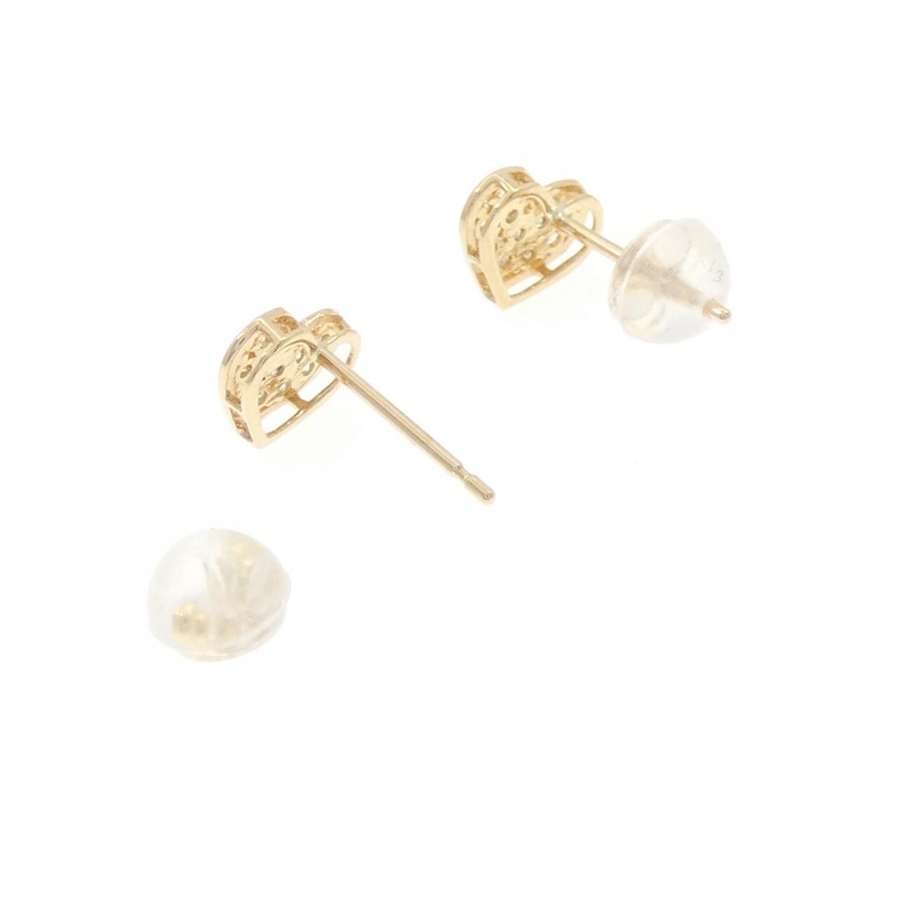 K18YG 心形钻石耳环 0.12CT
