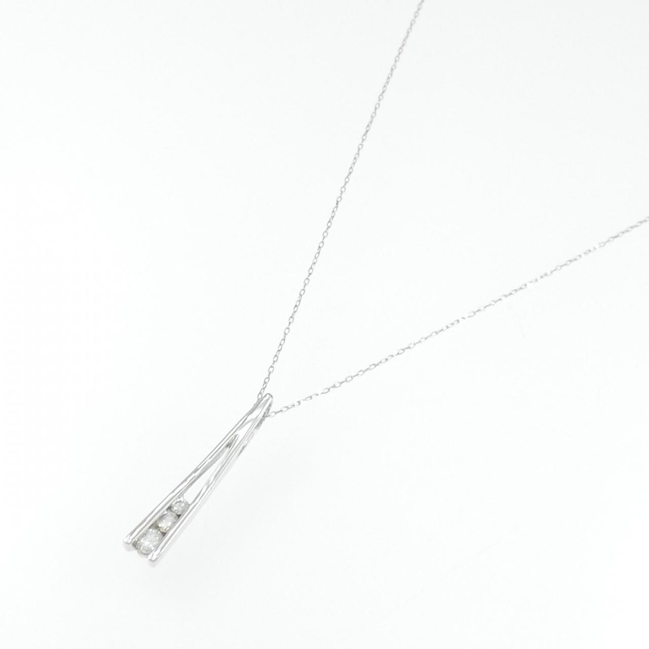K18WG ダイヤモンド ネックレス 0.17CT