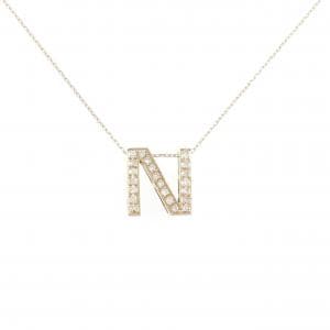 K18PG イニシャルN ダイヤモンド ネックレス 0.12CT