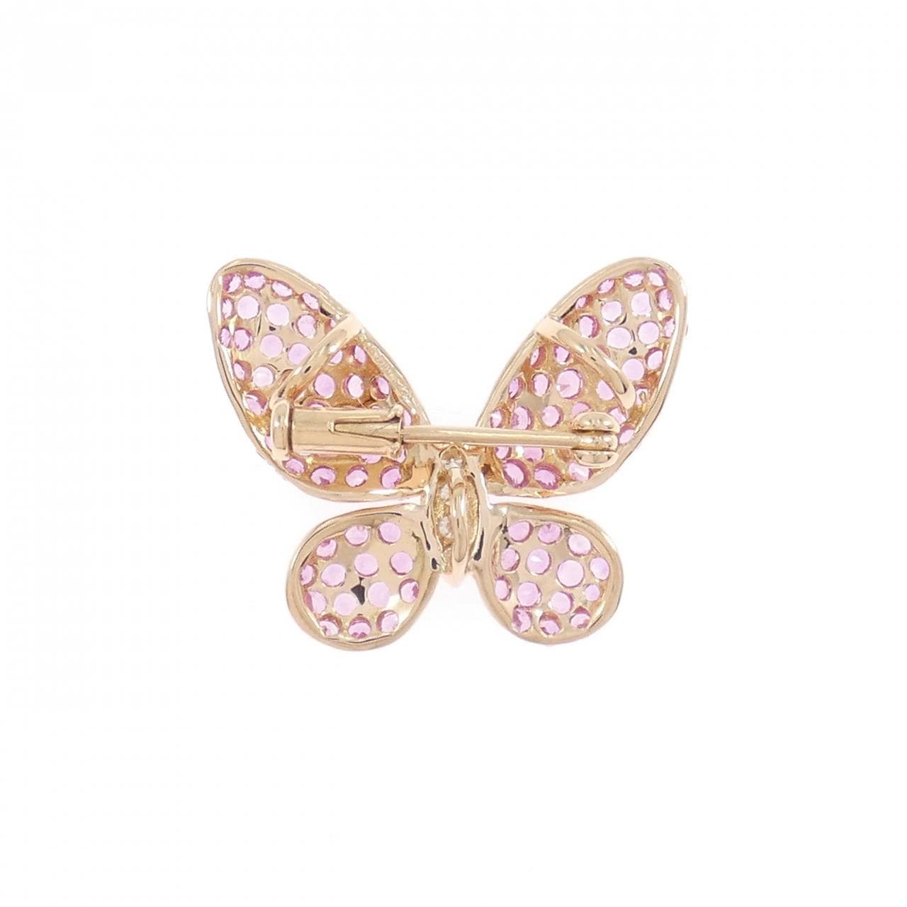 K18PG バタフライ サファイヤ ブローチ 2.20CT