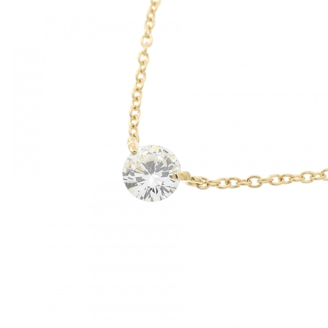 K18YG ソリティア ダイヤモンド ネックレス 0.191CT