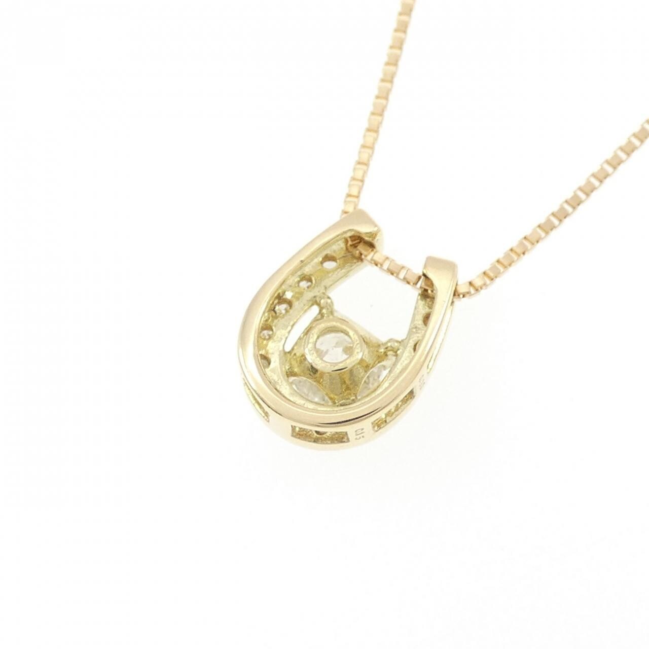 K18YG ホースシュー ダイヤモンド ネックレス 0.30CT
