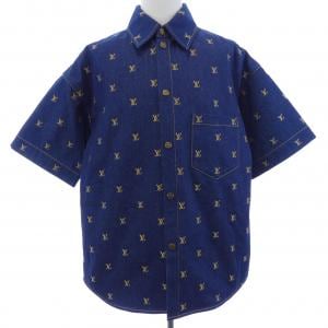 ルイヴィトン LOUIS VUITTON エンブロイダードシグネチャーショートスリーブデニムシャツ HQS90WJX1 S／Sシャツ