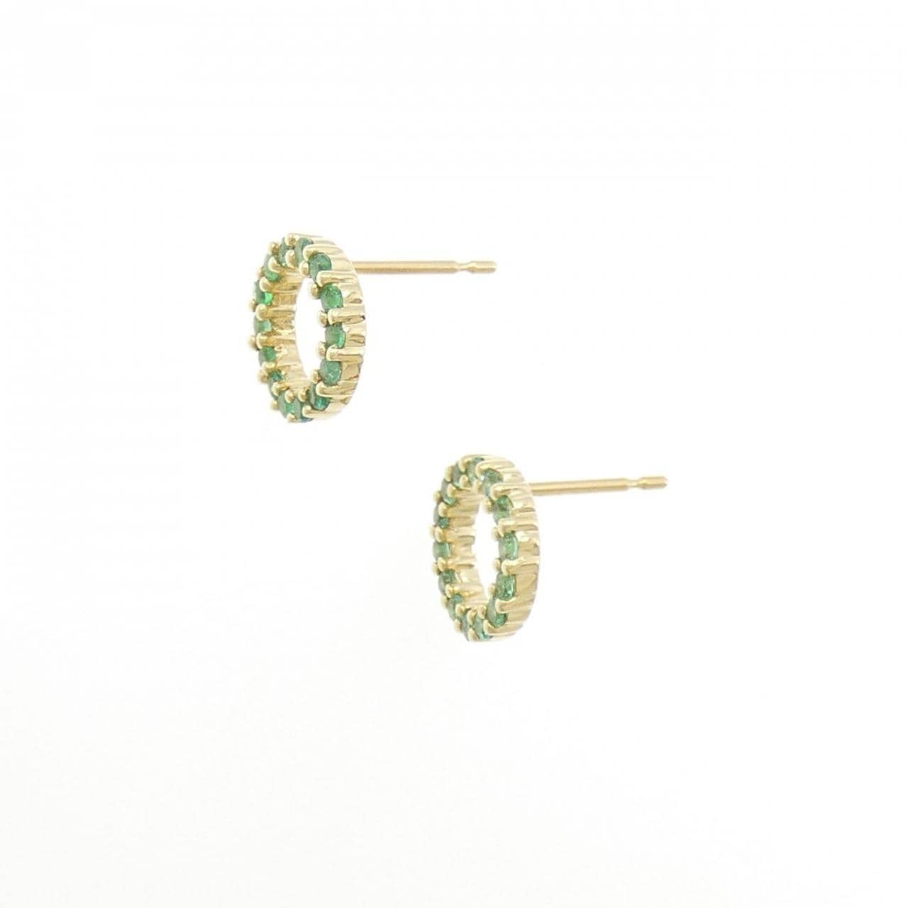 K18YG Emerald Earrings 0.34CT