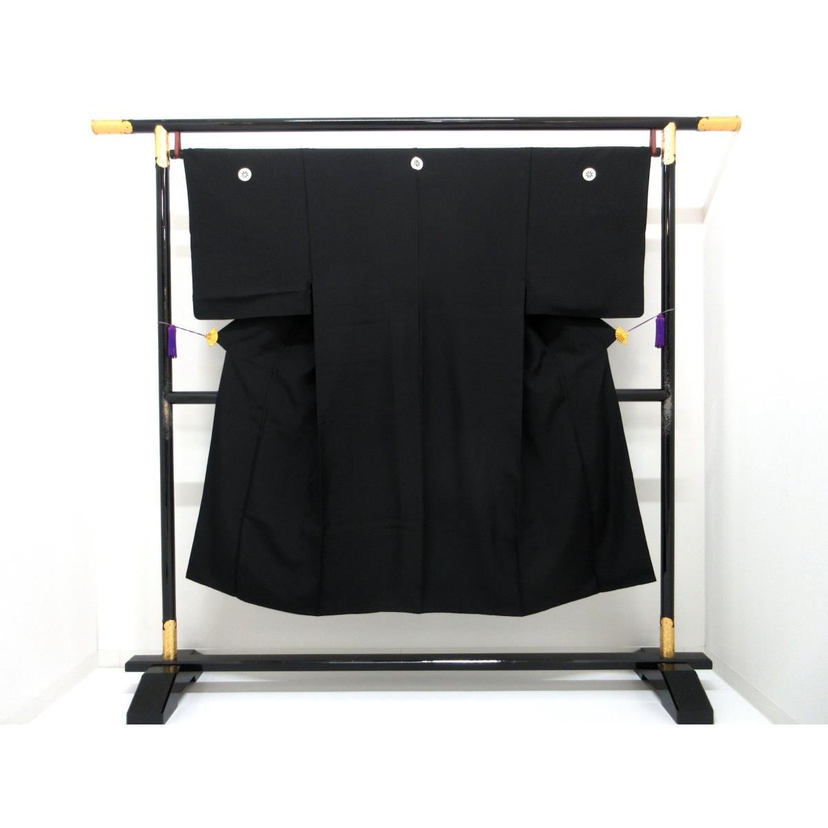 男物　黒羽二重　源氏車