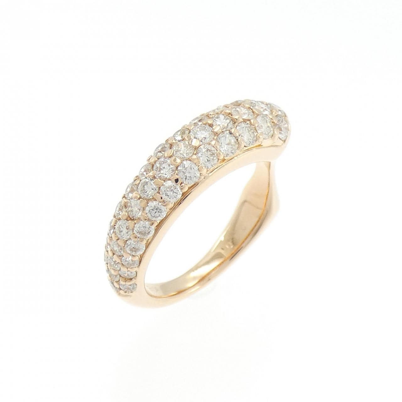 K18PG パヴェ ダイヤモンド ピンキーリング 0.70CT