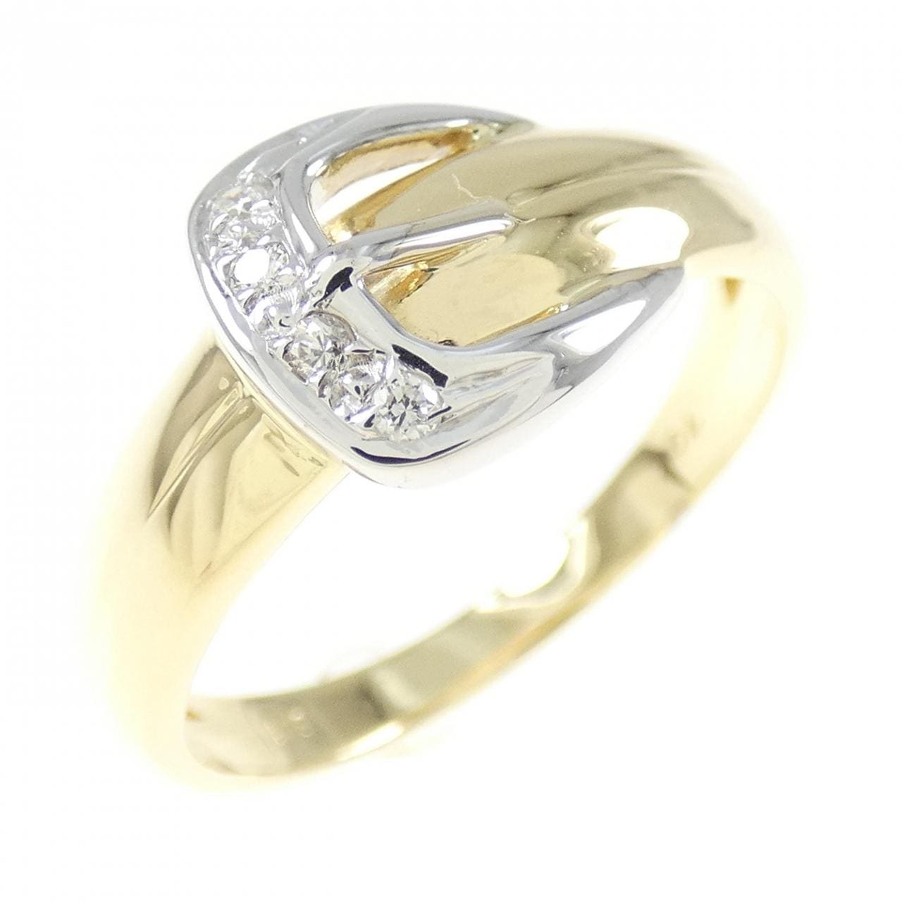 K18YG/K18WG ベルト ダイヤモンド リング 0.04CT